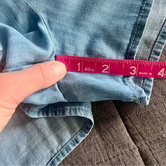 LOFT Tencel Blue Denim Running Short | Lounge Shorts | Medium - Picture 9 of 9